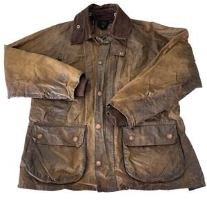 Vintage Barbour Classic Bedale Waxed Cotton Jacket Barn Mens 38 Medium A835 READ